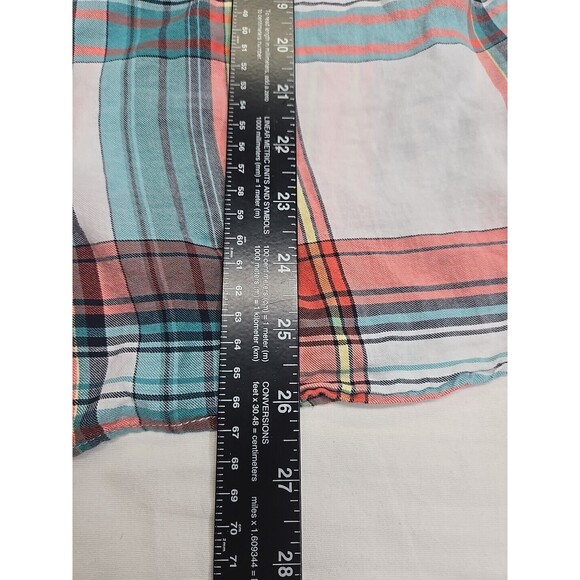 Talbots Shirt Women Sz Large Green Plaid Top Button Up Long Sleeve Casual Preppy - Picture 6 of 6